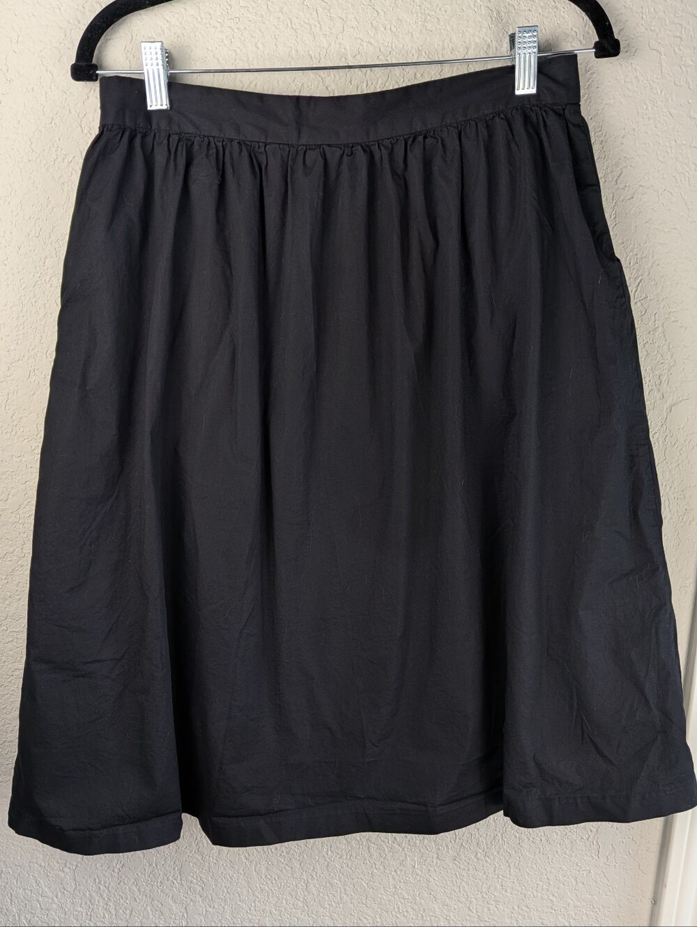 Modcloth For Hello Kitty A-Line Skirt L Pockets Side Zip Lightweight Black Retro - Picture 2 of 5